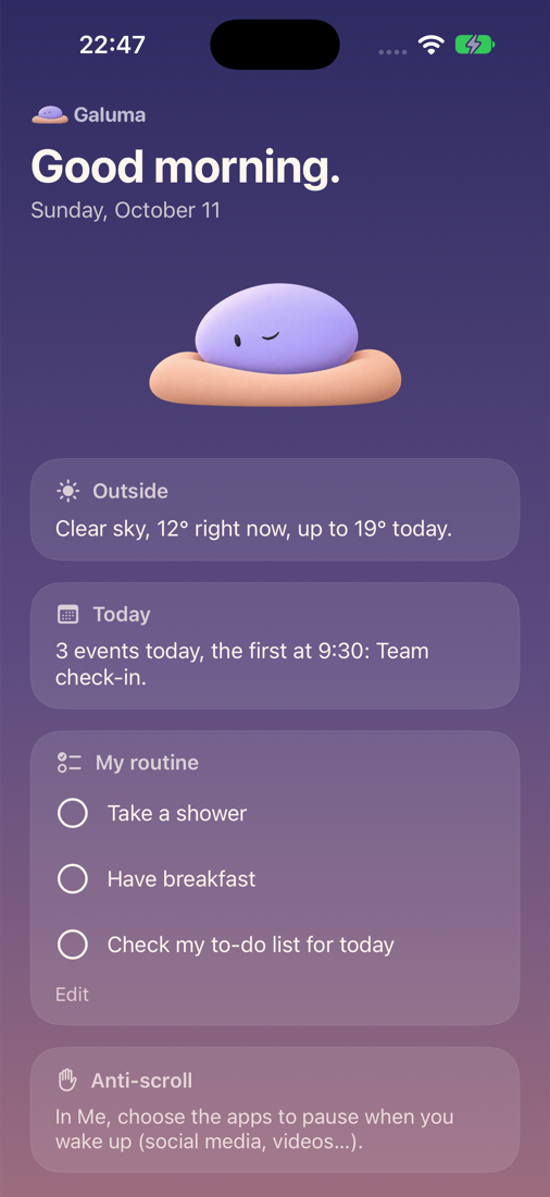 The morning page: weather, your day and your routine